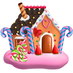 Candyland Theme Gingerbread House Transparent Sticker